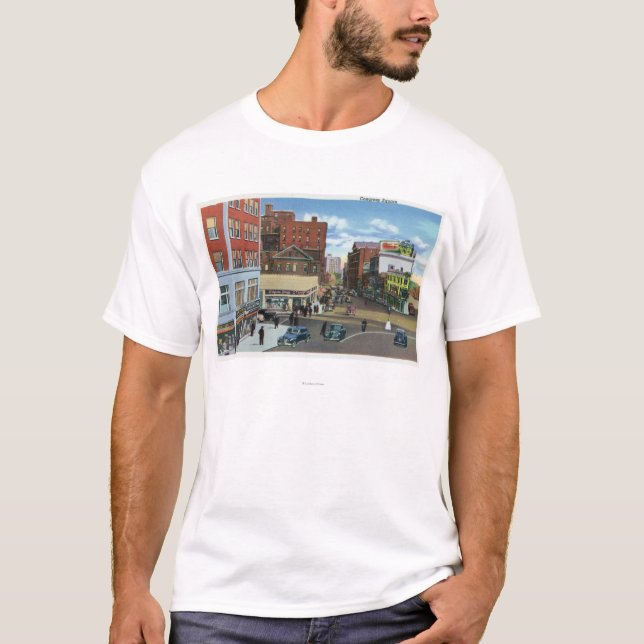 Camiseta Portland, MaineView del cuadrado del congreso (Anverso)