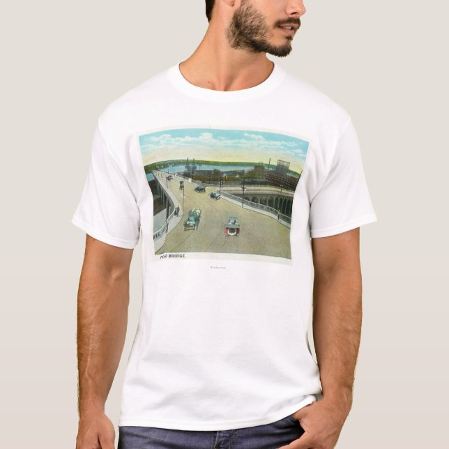 Camiseta Portland, MaineView del monumento de Longfellow (Anverso)