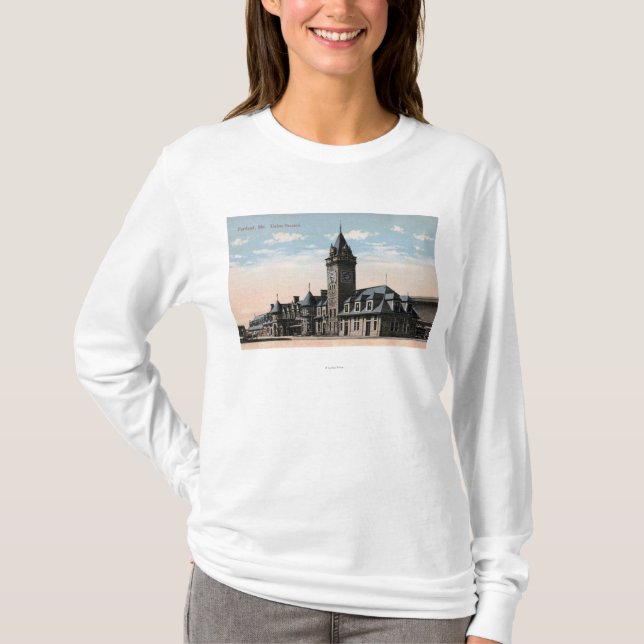 Camiseta Portland, opinión del ferrocarril de la estación (Anverso)
