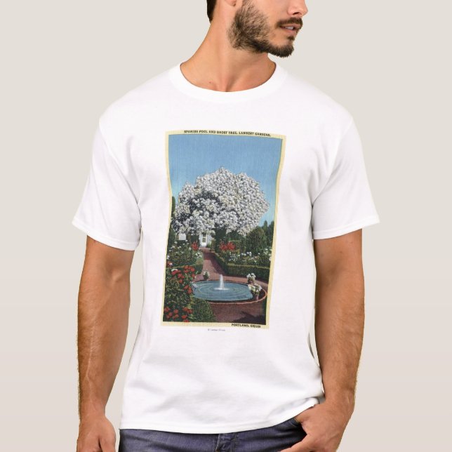 Camiseta Portland, Oregon - árbol español de la piscina y (Anverso)