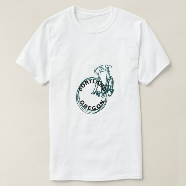 Camiseta Portland Oregon Bike Mens White T-Shirt (Diseño del anverso)