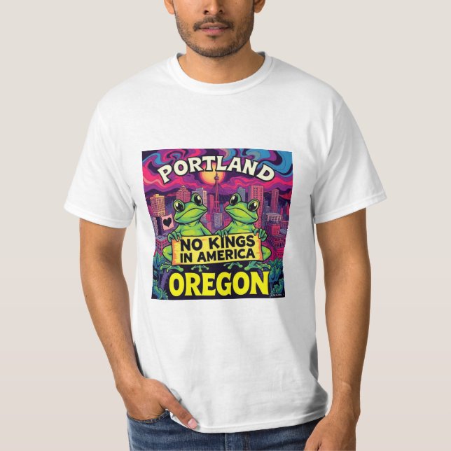 Camiseta Portland Oregon Frogs No Kings in America (Anverso)