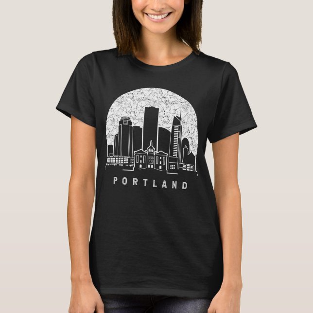 Camiseta Portland Oregon Multnomah Skyline T-Shirt (Anverso)