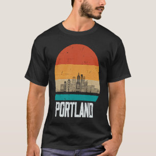 Camiseta Portland Oregon USA Retro Vintage Sunset Skyline P