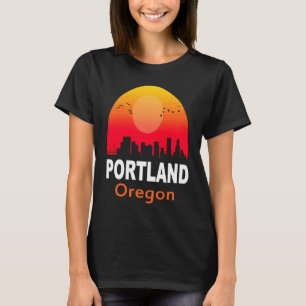 Camiseta Portland Oregon Vintage Sunset Retro Estado