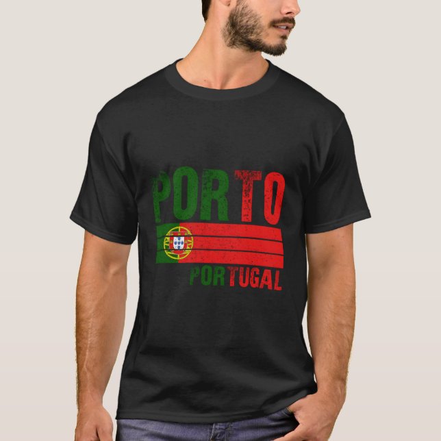 Camiseta Porto Portugal Bandera Portuguesa S (Anverso)