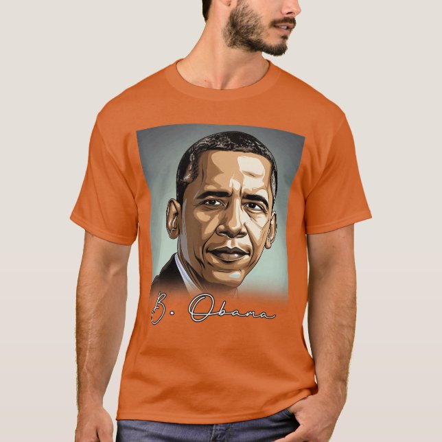 Camiseta Portrait Barack Obama Patriotic (Anverso)