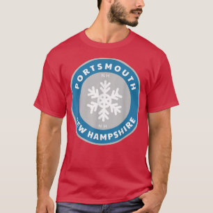 Camiseta Portsmouth New Hampshire NE Winter Snow Snowflake