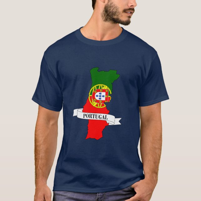 Camiseta  Portugal flag map (Anverso)