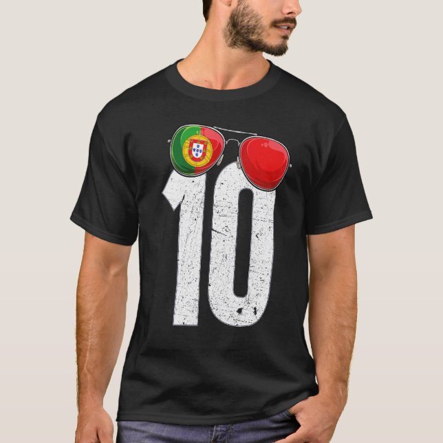 Camiseta Portugal Jugador de fútbol número 10 Bandera portu (Anverso)