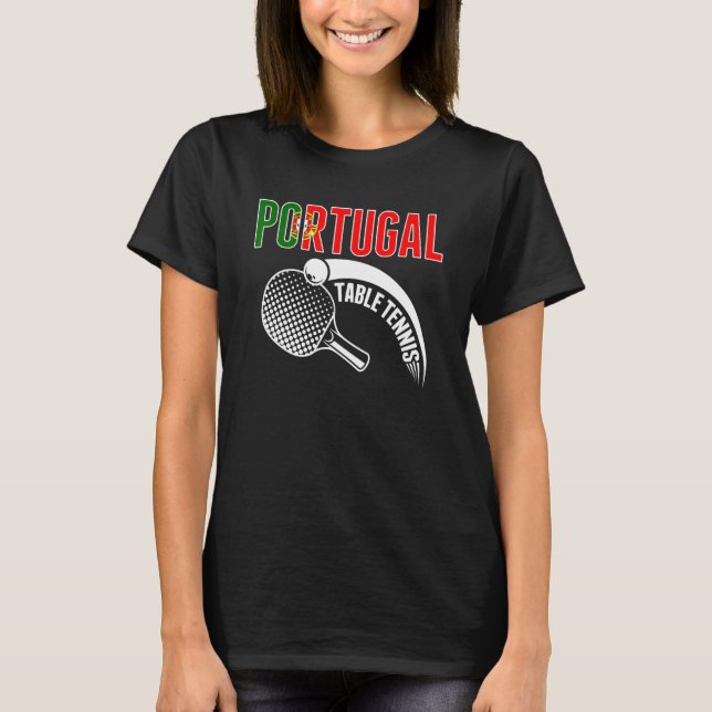 Camiseta Portugal Mesa de Tenis Apoyo Ping Po Portugués (Anverso)