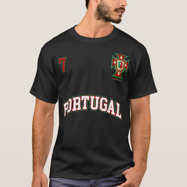 Camiseta Portugal Número 7 Equipo de fútbol Deportivo Portu (Anverso)