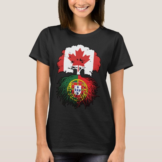Camiseta Portugal Portugal Portugal Portugal Canadá raíces  (Anverso)