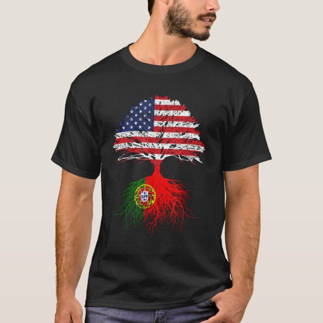 Camiseta Portugal: Raíces de la bandera estadounidense cult (Anverso)