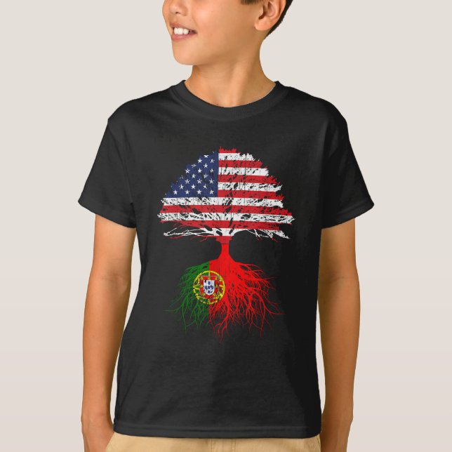 Camiseta Portugal: Raíces de la bandera estadounidense cult (Anverso)