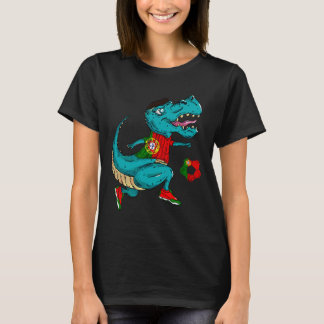 Camiseta Portugal Soccer T-rex Dino Portuguese Flag Portugu