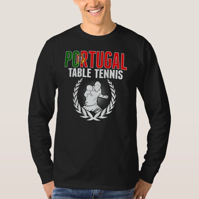 Camiseta Portugal Table Tennis  Portuguese Ping Pong Suppor (Anverso)