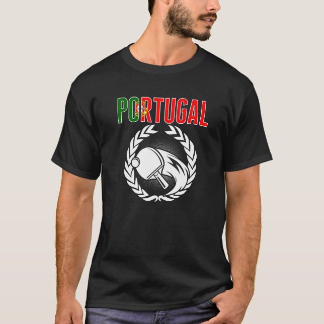 Camiseta Portugal Table Tennis  Portuguese Ping Pong Suppor (Anverso)