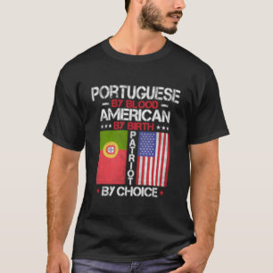 Camiseta Portugués De Sangre Americano De Nacimiento Patrio
