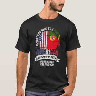 Camiseta Portugués-norteamericano conocemos lugares donde P