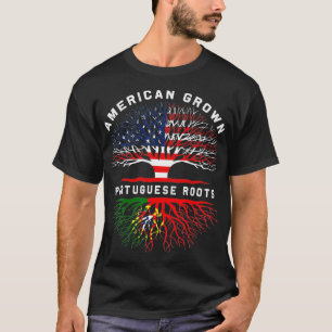 Camiseta Portugués Roots Familia Americana de Árboles Ecoló