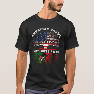 Camiseta Portugués Roots Familia Americana de Árboles Ecoló