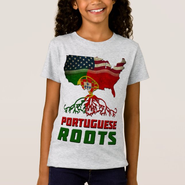 Camiseta portuguesa americana de las raíces (Anverso)