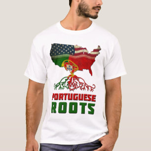 Camiseta portuguesa americana de las raíces