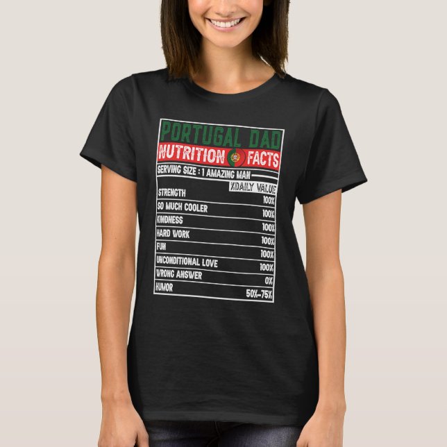 Camiseta Portuguese Dad   Dad Hero Nutritional Father's Day (Anverso)