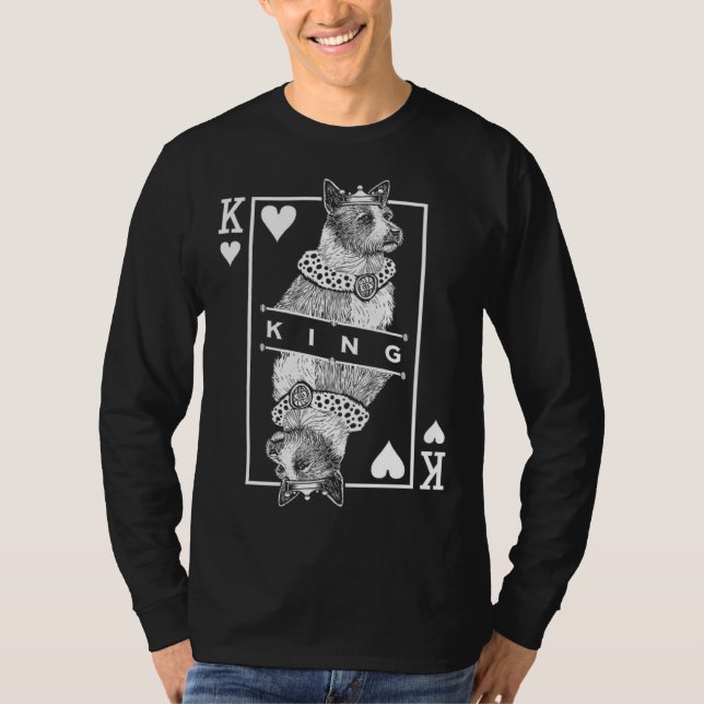 Camiseta Portuguese Podengo Pequeno King Of Hearts  Dog (Anverso)