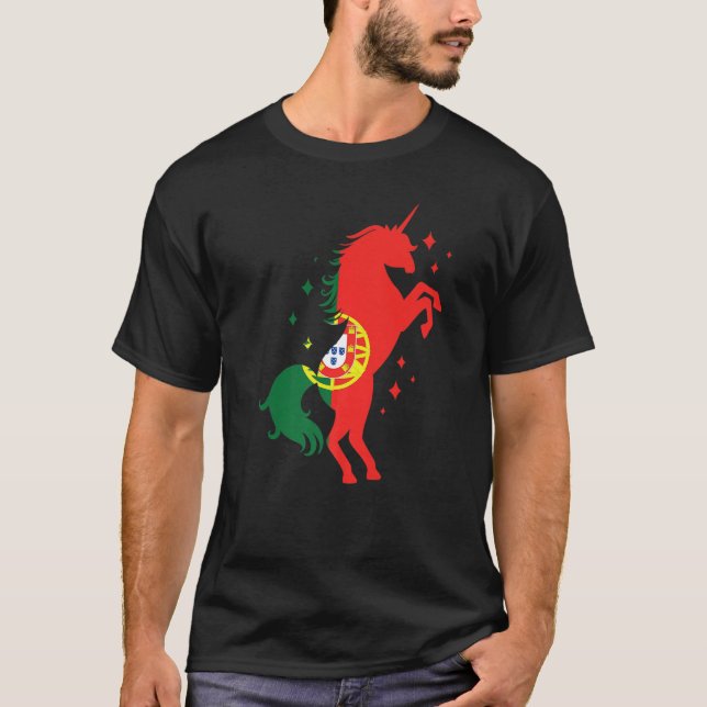 Camiseta Portuguese Roots Unicorn Portugal Flag (Anverso)