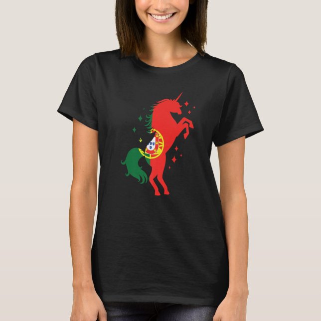 Camiseta Portuguese Roots Unicorn Portugal Flag (Anverso)