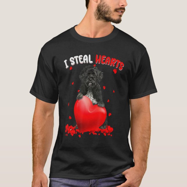 Camiseta Portuguese Water Dog Dog I Steal Hearts Cute Valen (Anverso)