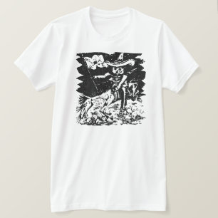 Camiseta Posada Calavera con Jolly Roger en un caballo
