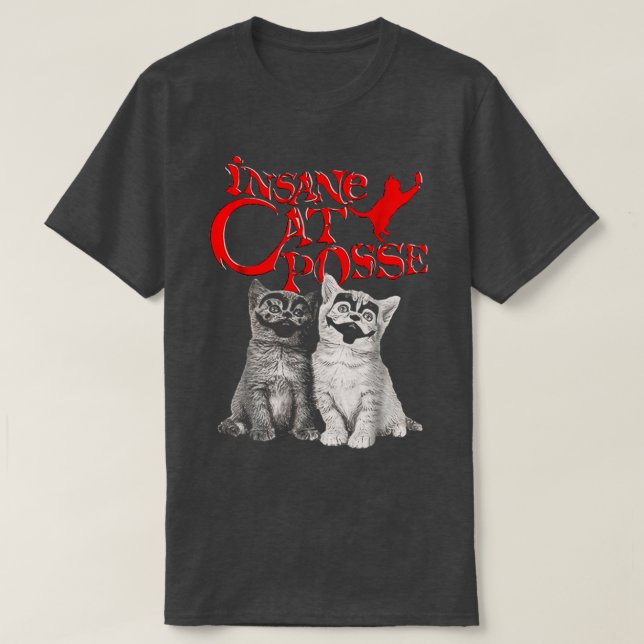Camiseta Posada de gato demente (Diseño del anverso)