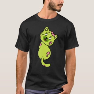 Camiseta Posar Gato Loco Zombie Horror Animal Halloween Mon
