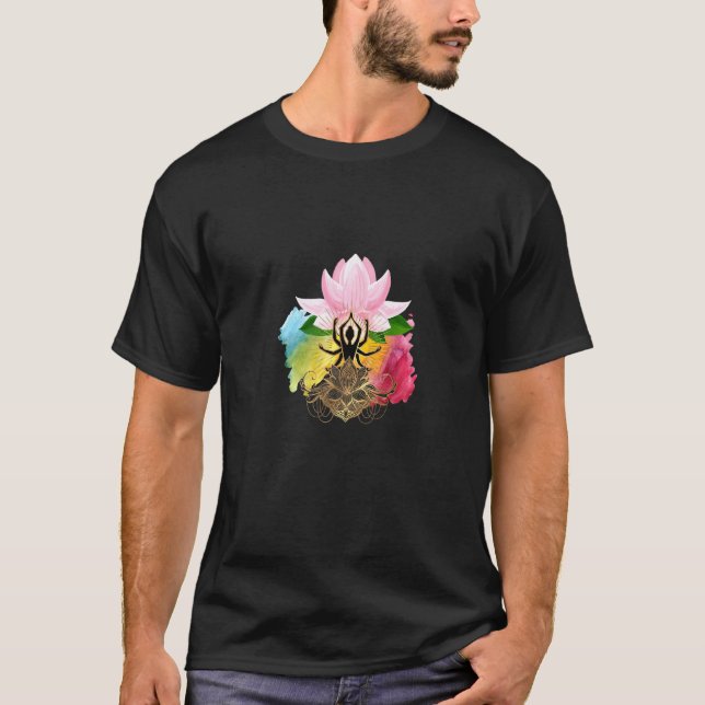 Camiseta Pose de Diva de Yoga Flor (Anverso)