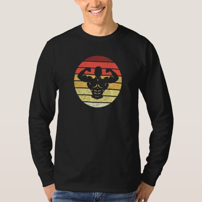 Camiseta Pose de doble bíceps frontal de culturismo estilo  (Anverso)
