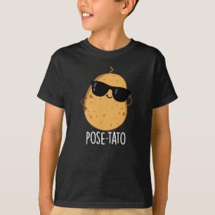 Camiseta Pose-tato Funny Potato Pun Fondo Oscuro Divertido