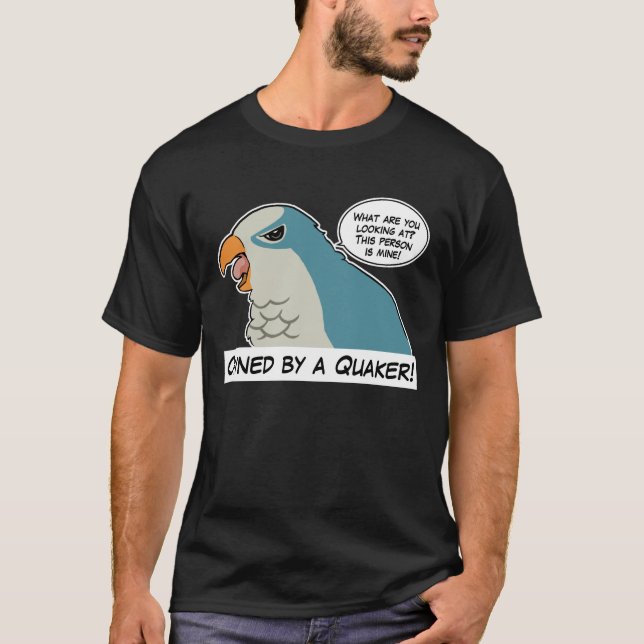 Camiseta Poseído por un quaker azul (Anverso)