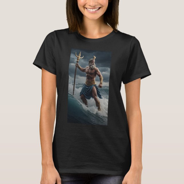 Camiseta Poseidón, Dios del mar - Poder oceánico (Anverso)