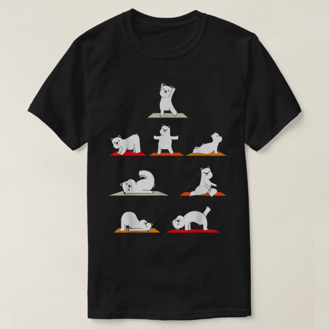 Camiseta Poses de yoga de oso polar que esparcen osos polar (Diseño del anverso)