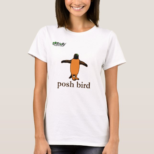 Camiseta poshbird (pingüino marrón) (Anverso)