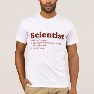 Camiseta posiblemente tee de científico loco - rojo y blanc