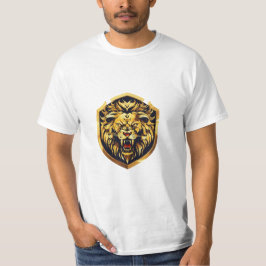 Camiseta posición de rugido de león rey del bosque