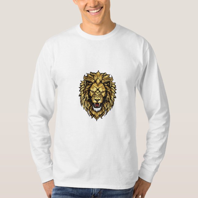 Camiseta posición ruidosa de león (Anverso)
