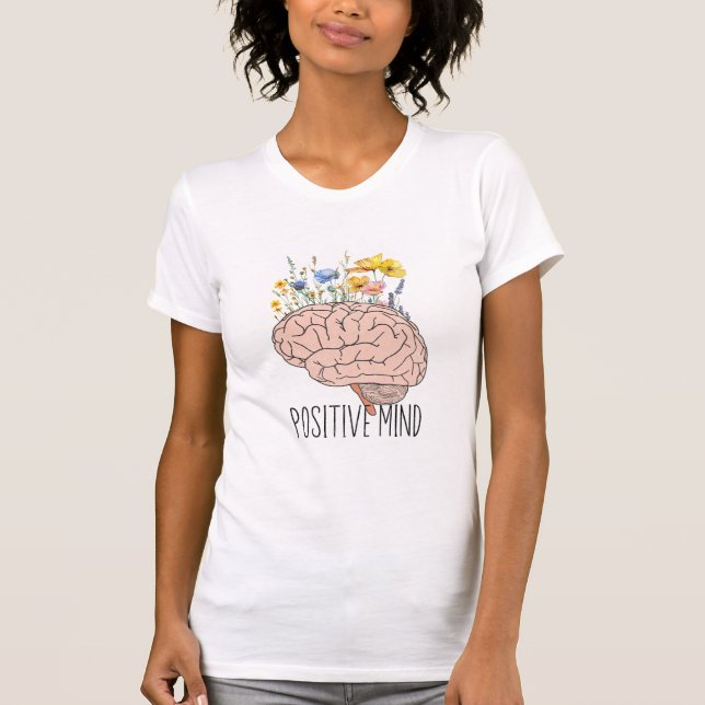 Camiseta Positive Mind Botanical Brain | motivation T-shirt (Anverso)