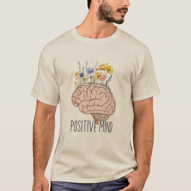 Camiseta Positive Mind Botanical Brain | motivation T-shirt (Anverso)