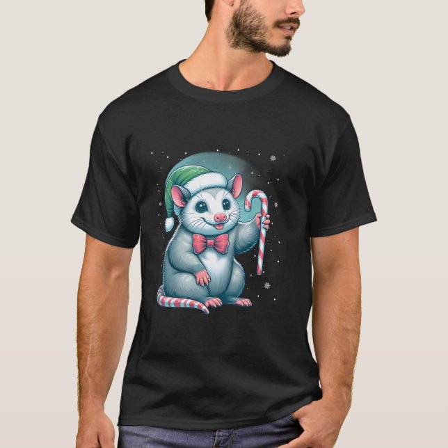Camiseta Possum Christmas Candy Opposum Lover Rodent Owner (Anverso)