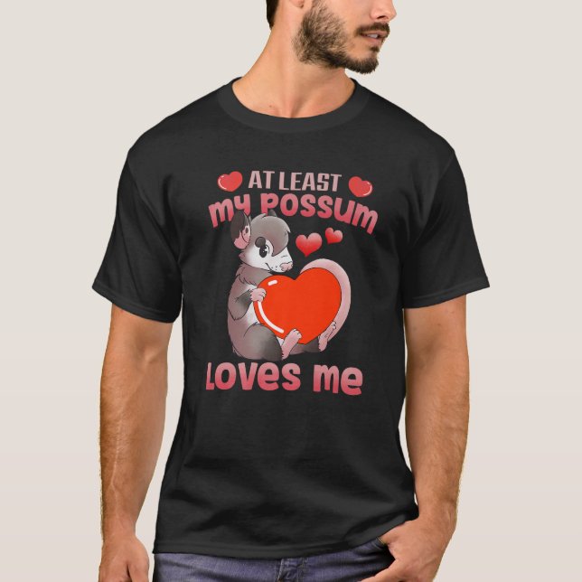 Camiseta Possum Love Red Valentine Heart Opossum Lovers Gif (Anverso)